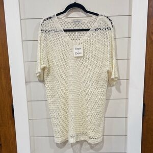 DAVI & DANI Cream V-Neck Women's Knit Sweater